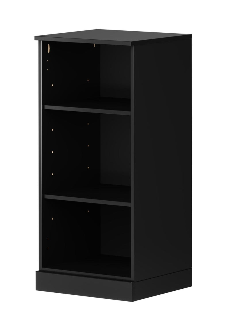 Solid Wood Adjustable Three Tier Library Bookcase - Black