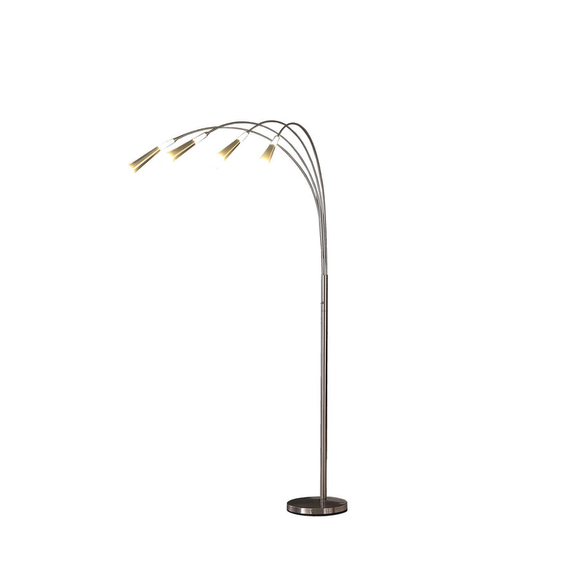 Four Lights LED Arc Floor Lamp - Nickel