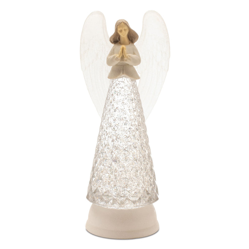 Plastic Angel Tabletop Sculpture With LED - White