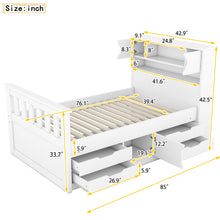 Load image into Gallery viewer, Captain Platform Bed Frame With Storage Bookcases, Shelves, And 4 Drawers

