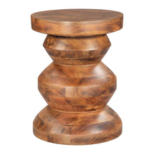 Load image into Gallery viewer, 21" Solid Wood Round Pedestal End Table - Brown
