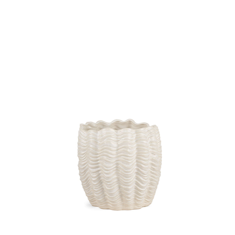 Sculptural Waves Table Vase - Cream