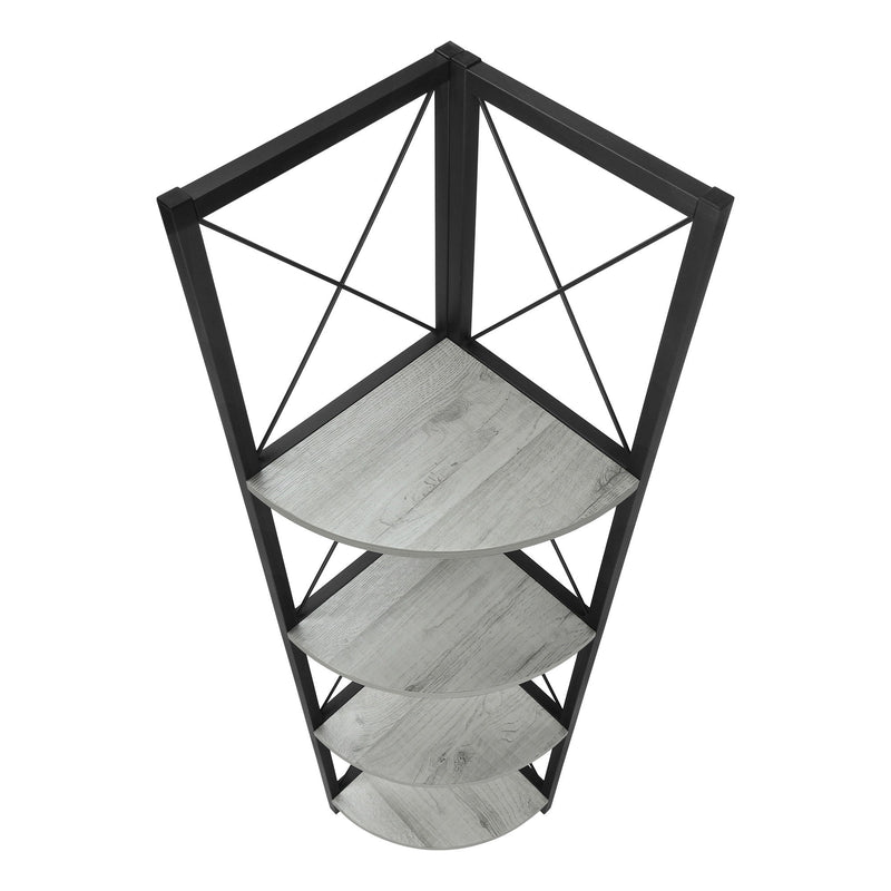 Four Tier Corner Bookcase - Gray