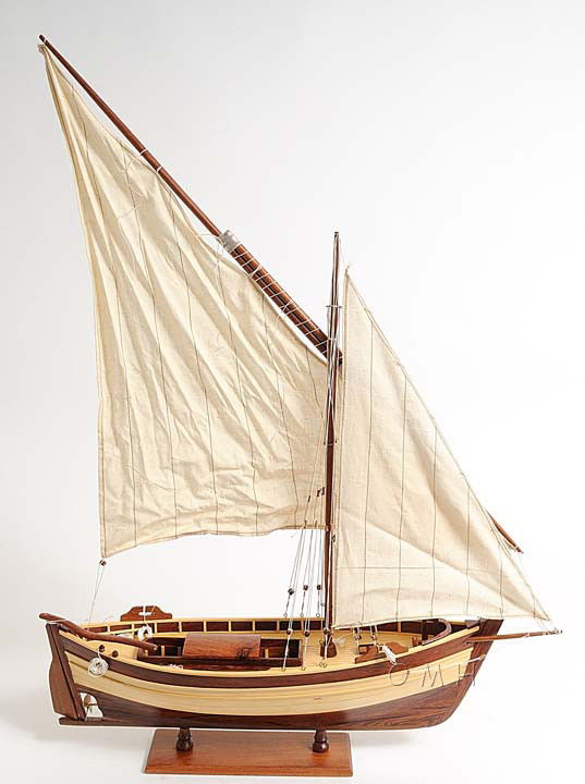 Hand Painted Model Boat (624201) - Light Brown / Beige