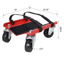 Load image into Gallery viewer, Heavy Duty Snowmobile Dolly V Slide With 2.5" Swivel Casters, Rubber Pad, 1500Lbs Capacity Steel - Red
