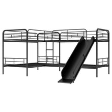 Load image into Gallery viewer, Twin Size L-Shaped Bunk Bed with Slide and Ladder, Black(OLD SKU:GX000615AAB)
