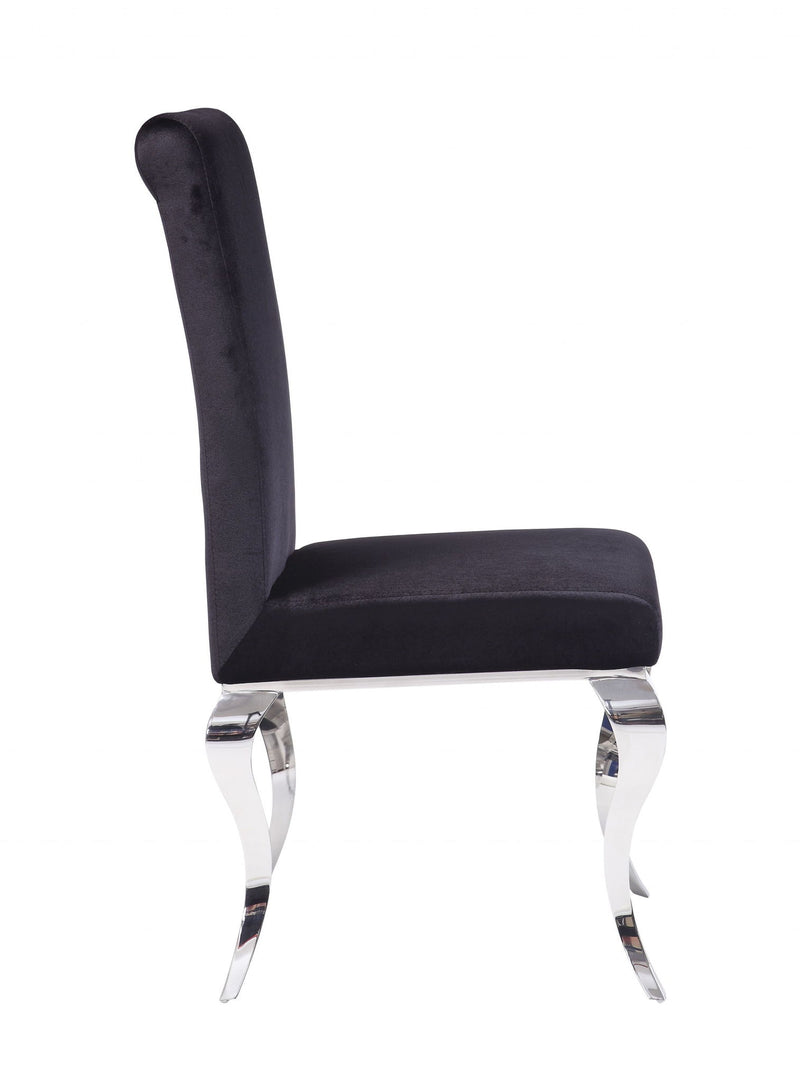 Fabric Dining Side Chairs (Set of 2) - Black