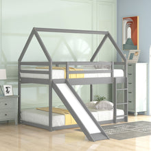 Load image into Gallery viewer, House Shape Bunk Bed With Slide And Ladder
