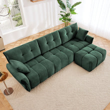 Load image into Gallery viewer, Sofa Set With Ottoman And Pillows, Textured, High Resilience Cushions
