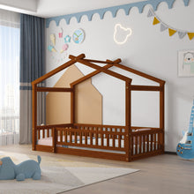 Load image into Gallery viewer, Bed House Bed Frame With Fence
