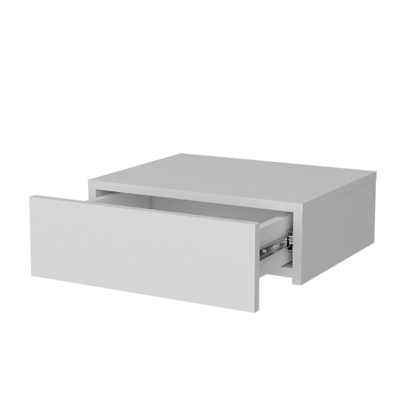 5" One Drawer Faux Wood Floating Nightstand - White