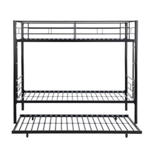 Load image into Gallery viewer, METAL Bunk Bed with trundle  Black
