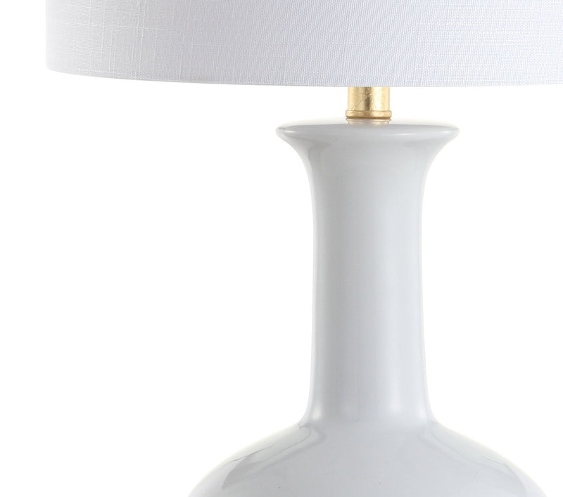 27" Novelty Table Lamp With Drum Shade - White