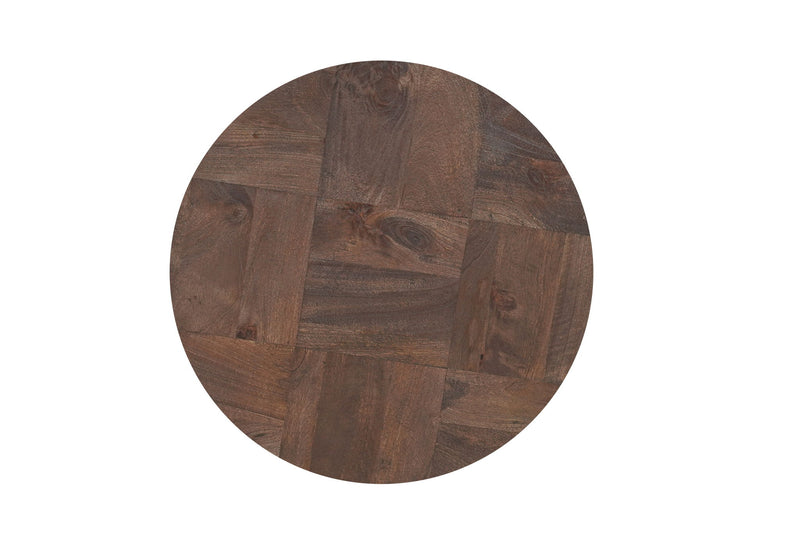 Solid Wood Round Pedestal End Table (723200) - Brown