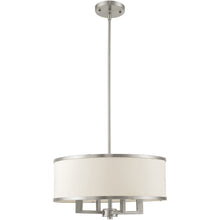 Load image into Gallery viewer, 18'' Four Light Dimmable Chandelier With Shades - Pearl Silver / Nickel
