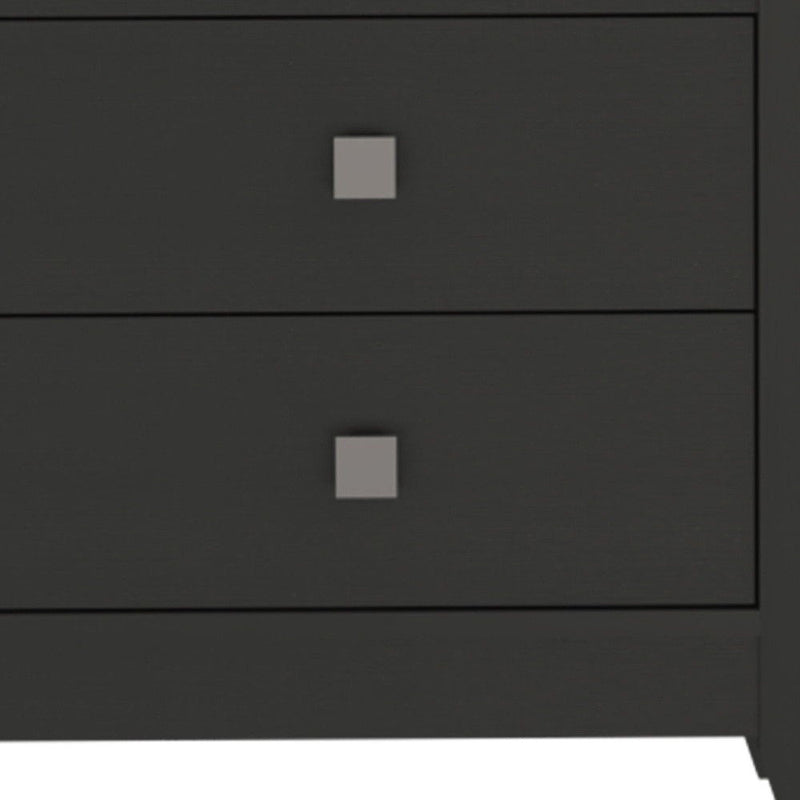 26.6" x 15.7" x 24.3" Two Drawer Faux Wood Nightstand - Black