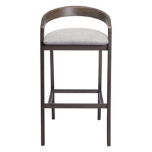 Load image into Gallery viewer, 31" Fabric And Solid Wood Low Back Bar Height Bar Chairs (Set of 2) - Gray / Espresso
