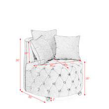 Load image into Gallery viewer, Modern Upholstered Swivel Chair With Button Tufted Design And Movable Wheels
