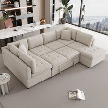 Load image into Gallery viewer, Oversized Sectional Sofa U-Shaped Sofa Couch Pull-Out Sofa Bed With Two Throw Pillows For Living Room
