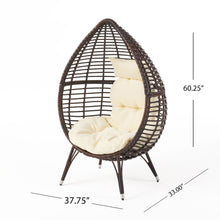 Load image into Gallery viewer, Cutter Teardrop Patio Chair With Water Resistant Cushion - Multi / Brown / Beige
