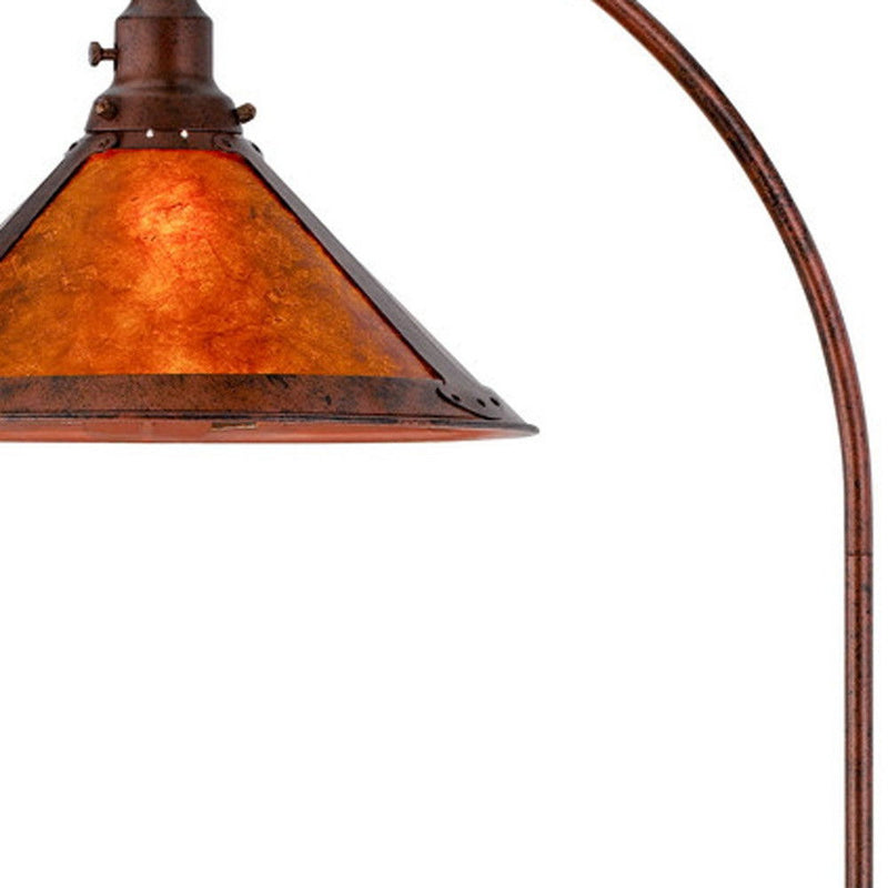 Traditional Shaped Floor Lamp With Rust Empire Shade - Rust