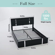 Load image into Gallery viewer, Upholstered Platform Bed Frame With Adjustable LED Headboard, USB C-Charging, Hydraulic Lift
