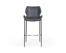 Load image into Gallery viewer, Faux Leather And Steel Bar Height Bar Chairs (Set of 2) - Gray And Black
