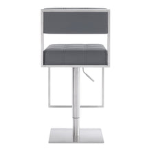 Load image into Gallery viewer, 44" Faux Leather Swivel Low Back Adjustable Height Bar Chair - Gray / Silver
