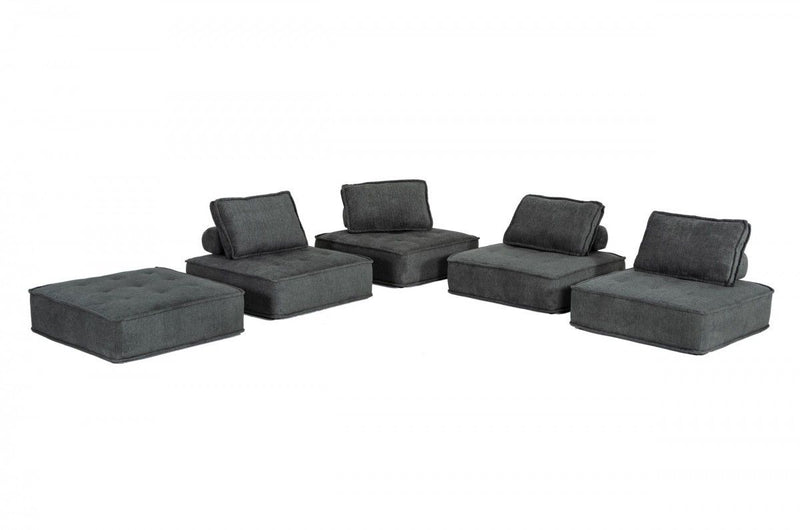 Modern Floor Pillow Modular Sectional Sofa - Charcoal