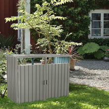 Load image into Gallery viewer, Garbage Bin Shed Stores 2 Trash Cans Metal Outdoor Bin Shed For Garbage Storage, Stainless Galvanized Steel, Bin Shed For Garden Yard Lawn
