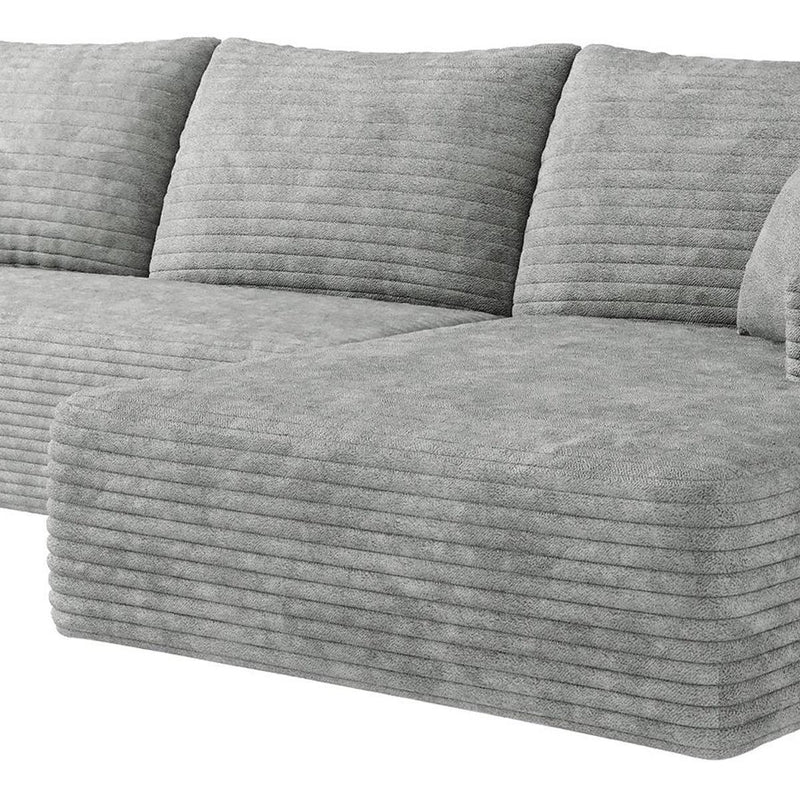Corduroy Modular L Shaped Sofa And Chaise Sectional (762647) - Gray