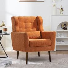 Load image into Gallery viewer, Modern Accent Chair, Arm Chairs For Living Room, Upholstered Mordern Armchair, Comfy Soft Padded Lounge Chair In Small Space, Bedroom, With Pillow, Solid Wood Leg
