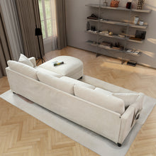 Load image into Gallery viewer, 107.87&#39;Sectional Sofa Couch With 1 Ottoman,Seat Cushion and Back Cushion Removable
