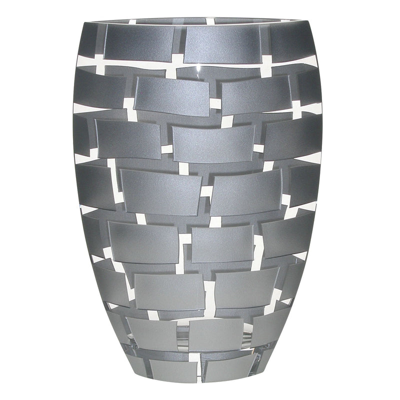 Geometric Oval Free Table Vase - Silver / Silver