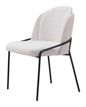 Load image into Gallery viewer, Upholstered Faux Fur Dining Side Chairs (Set of 2) - Black / Ivory
