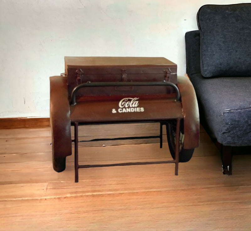 Maroon Steel End Table - Maroon