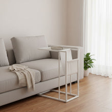 Load image into Gallery viewer, Modern Metal And Glass TV Table - White
