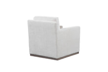 Load image into Gallery viewer, 30" Contemporary Fabric Swivel Club Chair And Toss Pillow - Off White
