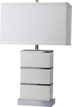 Load image into Gallery viewer, Modern Table Lamp With USB - White And Silver
