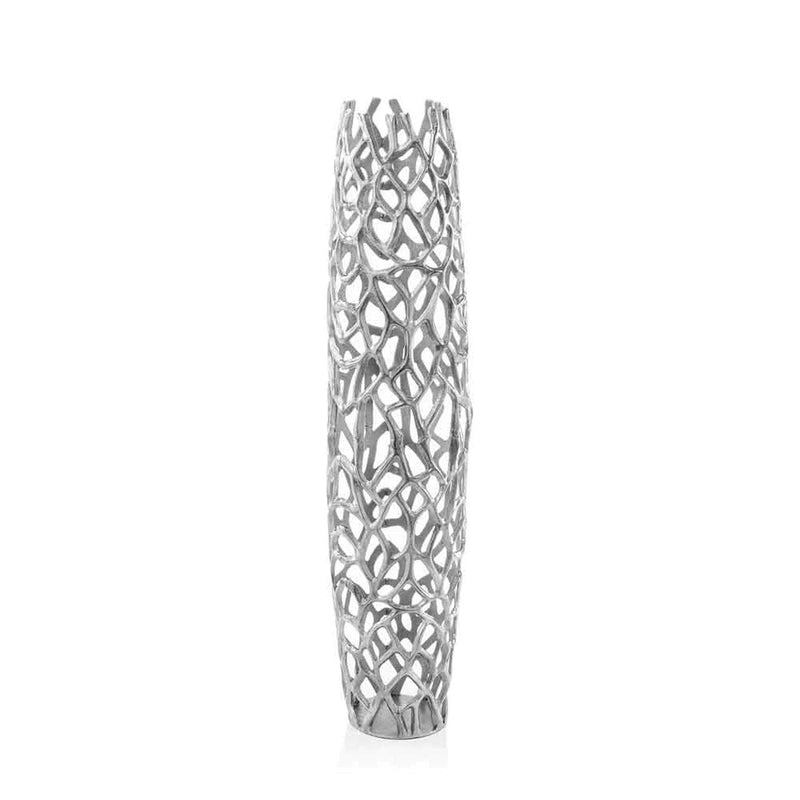 Twigs Cylinder Floor Vase (354633) - Silver