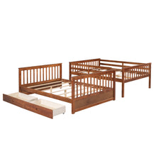 Load image into Gallery viewer, Full-Over-Full Bunk Bed with Ladders and Two Storage Drawers (Walnut)(OLD SKU:LT000365AAD)
