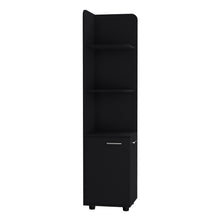 Load image into Gallery viewer, Corner Cabinet Tall With 3 Tier Shelf And 2 Door - Black
