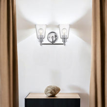 Load image into Gallery viewer, Two Light Glass Shade Wall Sconce - Silver
