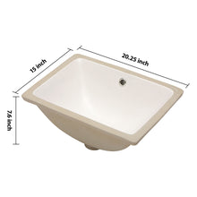 Load image into Gallery viewer, European Style Ceramic Rectangular Undermount Bathroom Sink With Overflow
