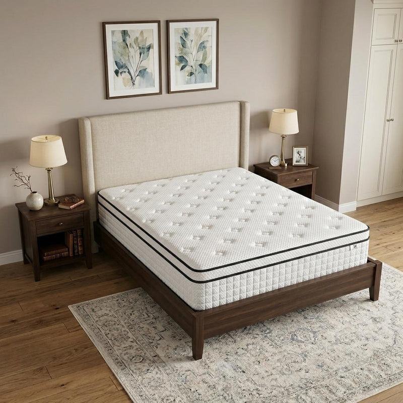 Gel Memory Foam Medium Check Hybrid Mattress - Full Double