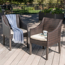 Load image into Gallery viewer, Outdoor Rattan Dining Chair With Straight Legs And Sloped Arms (Sey of 2)
