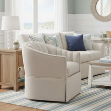 Load image into Gallery viewer, Solitude - Skirted Swivel Accent Chair With Hemp Like
