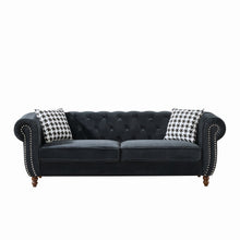 Load image into Gallery viewer, Chesterfield Upholstery Fabric Sofa With Roll Armrest &amp; Nailhead
