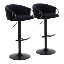 Load image into Gallery viewer, Claire - Contemporary Adjustable Barstool With Swivel With Rounded T Footrest (Set of 2)
