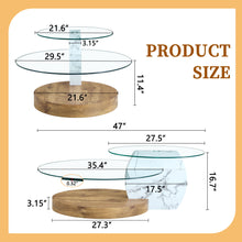 Load image into Gallery viewer, Contemporary Artistic Double Layer Coffee Table, Tempered Glass Top

